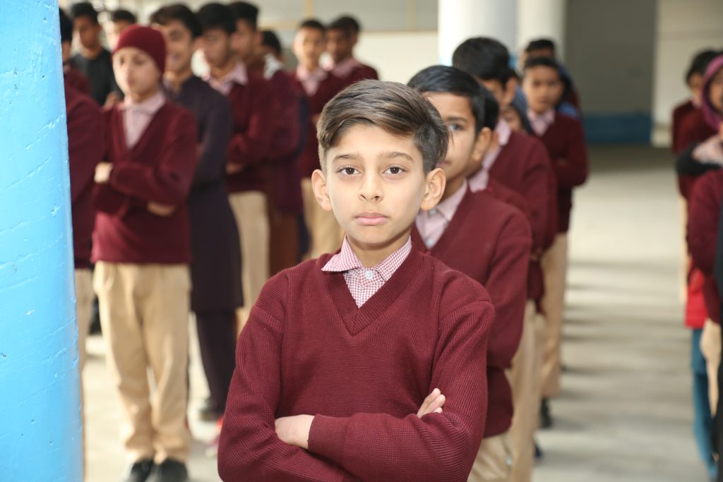 Students assembly at Allama Iqbal School Islmagarh.